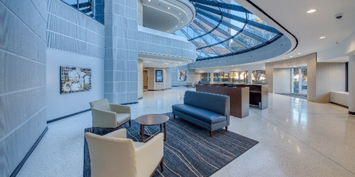 side view of lobby